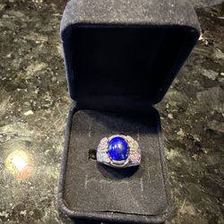 Black Hills Gold Unisex Ring W/ Blue Stone