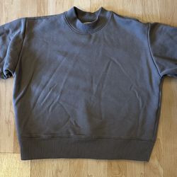 Taupe/Green Crew Neck Sweater- Size XS