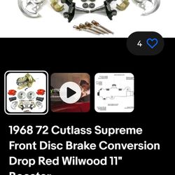 70 Oldsmobile Cutlass , Chevelle,Nova, Impala,el Camino A Body Front Brake Conversion 