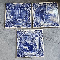 3 Delfs Holland Antique Plaques