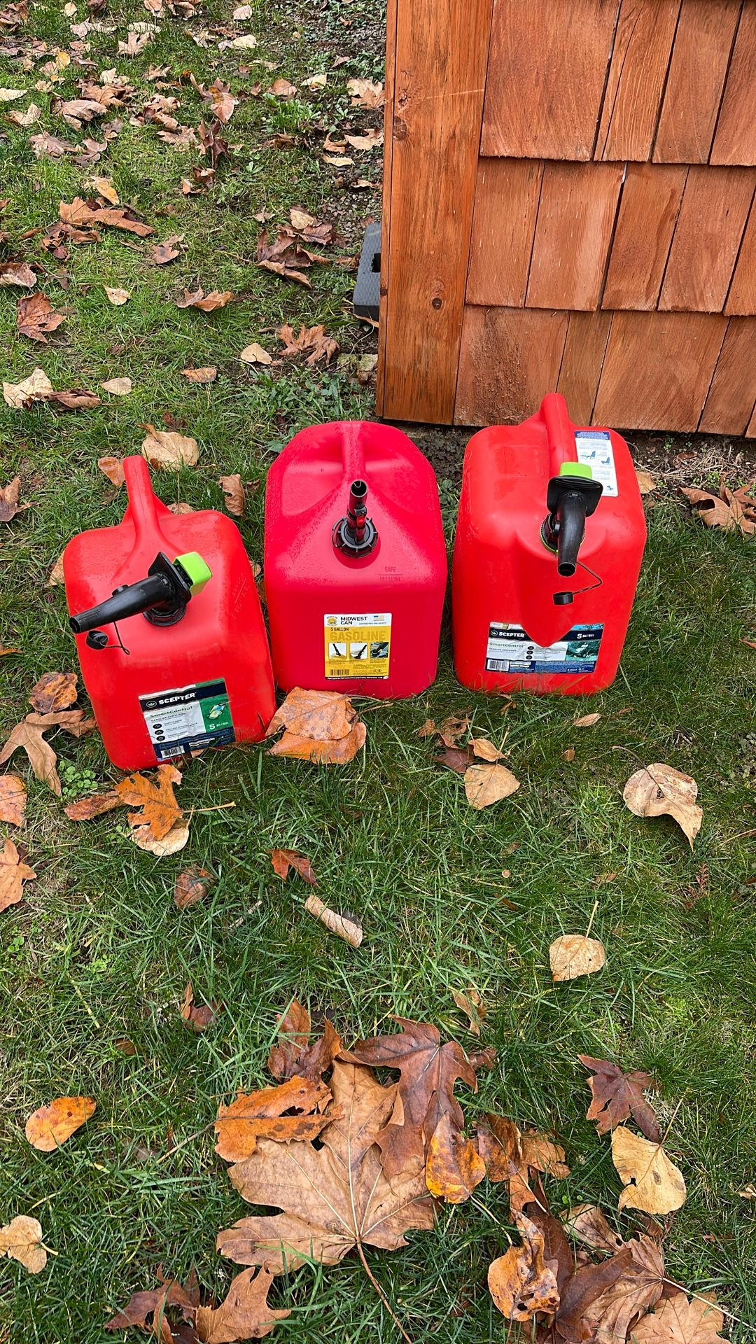 5 Gallon Gas Cans Lot Of 3