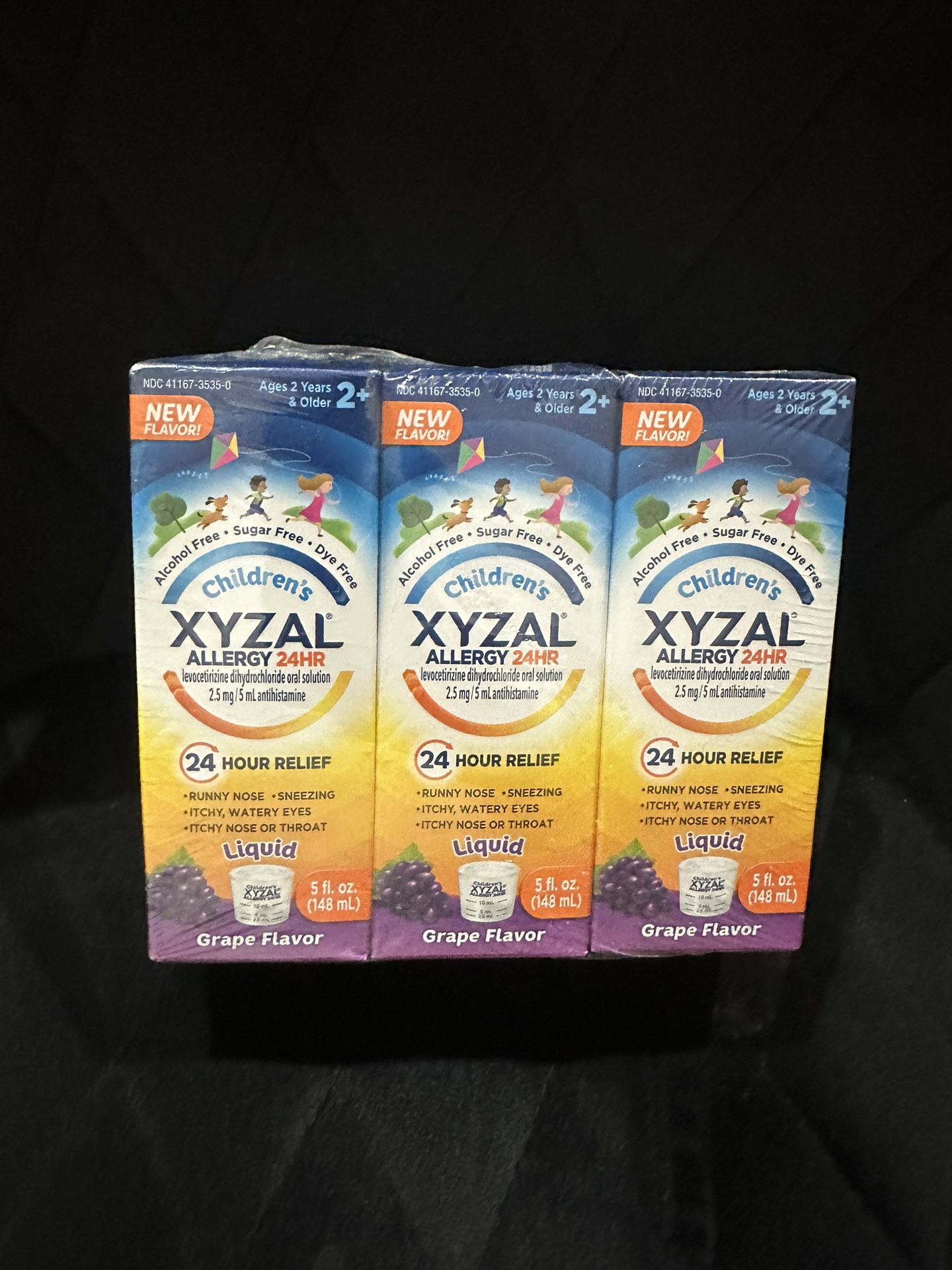 3 Pack Children’s Xyzal Allergy 24 HR Grape Flavored 