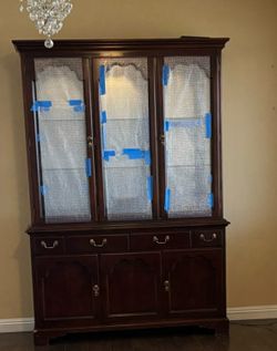 Cabinet and kitchen table set chairs included
