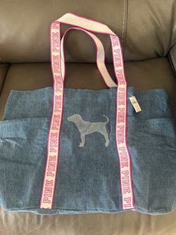 New Victoria's Secret PINK Denim Tote Bag