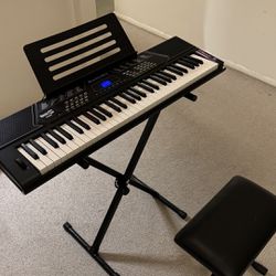 RockJam 61 Key Keyboard Piano Stand With Pitch Bend Kit