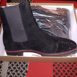 Christian Louboutin "Alpinosol" Suede Chelsea Boots  Size 45