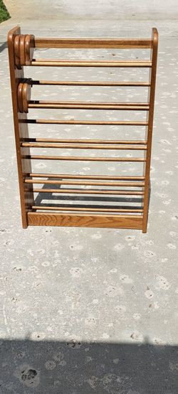 Vintage five level CD, cassette, VHS rack