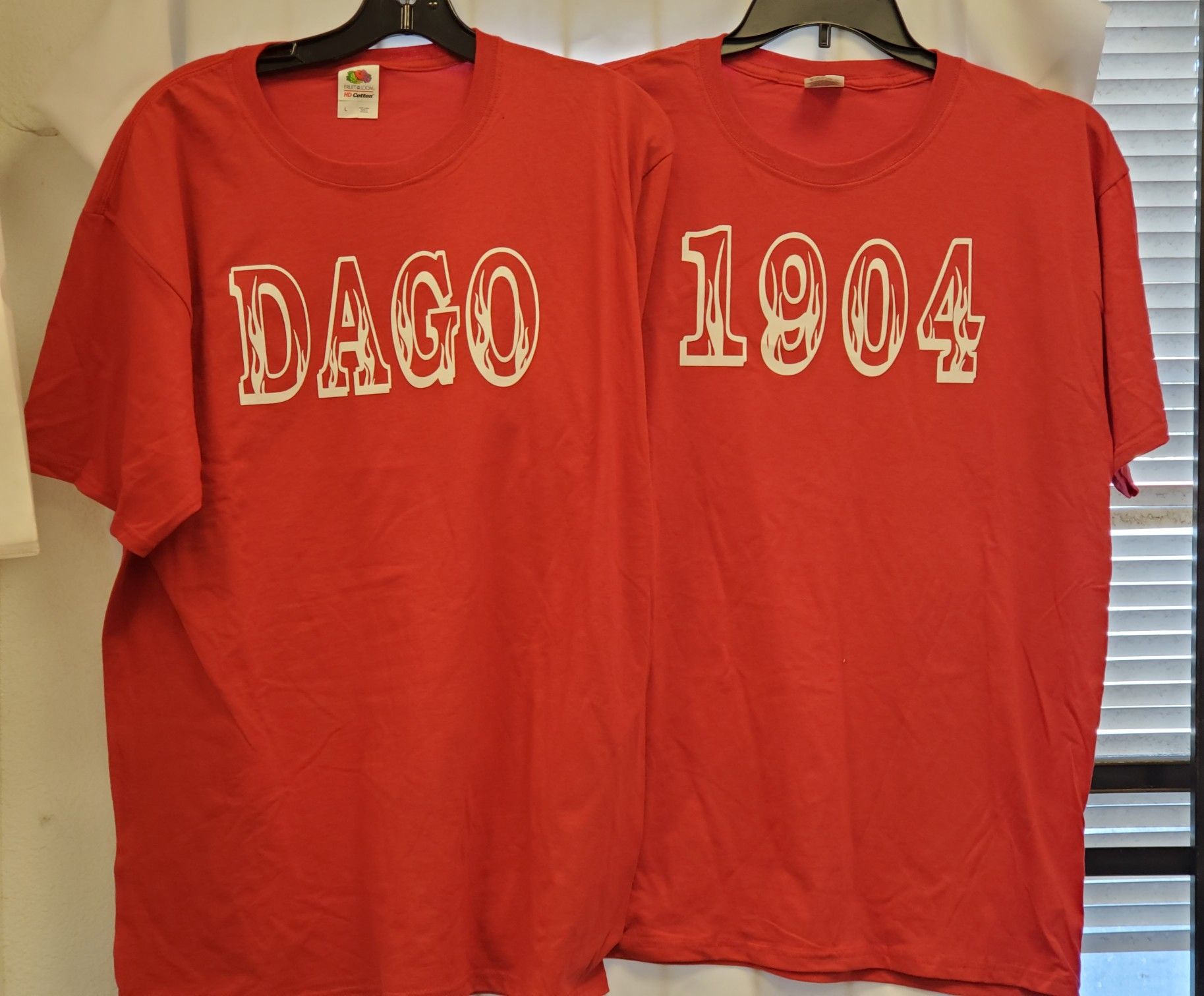 1904 & Dago Set of 2 Red T shirt Size Large