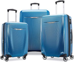 Samsonite Winfield 3 DLX Hardside Expandable Luggage with Spinners, Blue/Navy, 3-Piece Set (20/25/28) 3-Piece Set (20/25/28) Blue/Navy