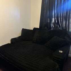 Single Black Double chaise