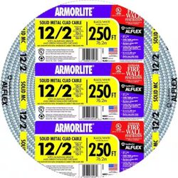 250 ft. 12-Gauge/2-Gauge Solid CU MC (Metal Clad) Armorlite Cable