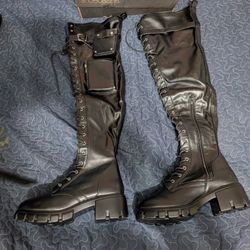 Thigh High Boots With Attached Pockets