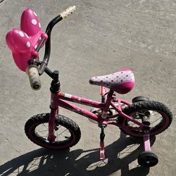 Girls Pink 12" Bike Bicycle Huffy Minnie W Training Wheels