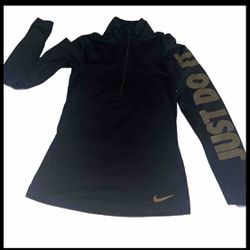 Nike Dri-Fit 1/4 Zip Pullover Women's Small  Long Sleeve Logo  Running Top