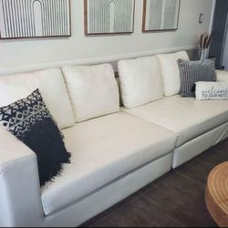 Modani Leather White Couch Large 108" Wide. Need It Gone Today!