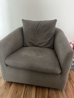 FREE Gray Fabric Upholstered Accent Chair