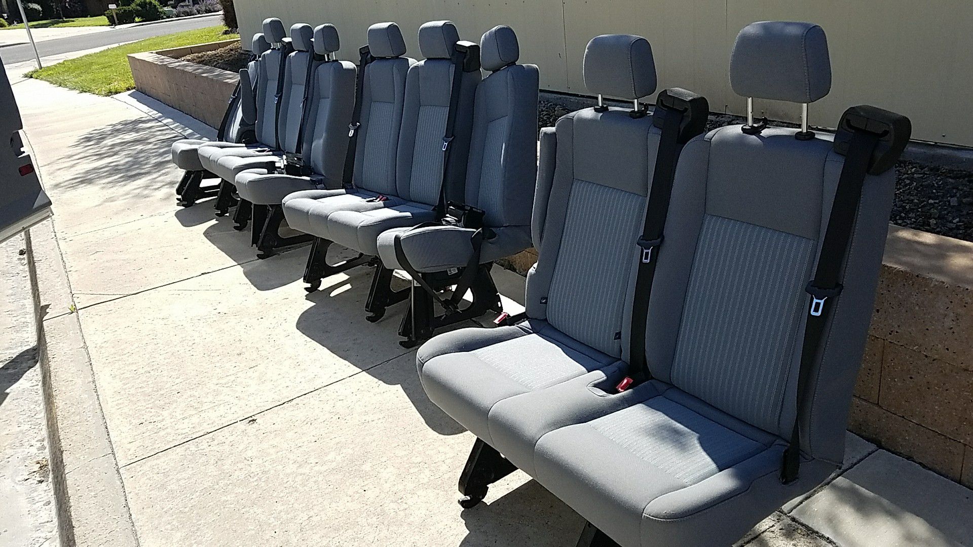 2016 ford transit 350 seats. I don't have the brackets from the van. We are using them