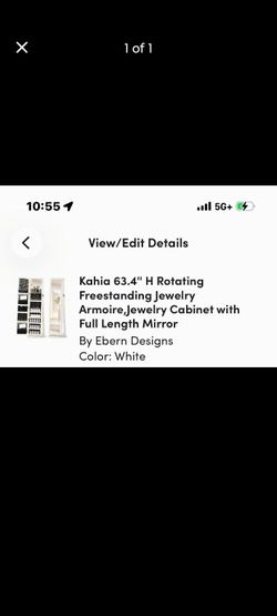 Jewelry armoire w full mirror