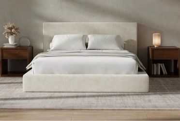 Upholstered Platform Bed Frame with Headboard