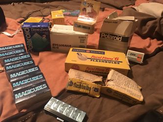Vintage cameras and bulbs