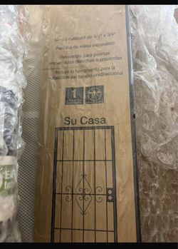 30 in. x 80 in. Su Casa Universal White Surface Mount Steel Security Door with Expanded Metal Screen