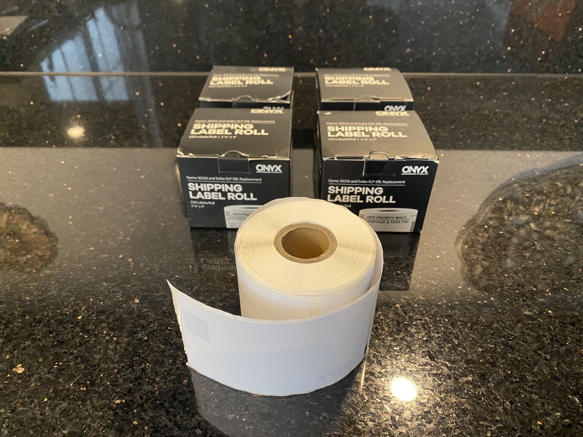 4 Rolls Onyx Shipping Label | Dymo 30256 & Seiko SLP-SRL | 2 1/8x4” 220 Per Roll