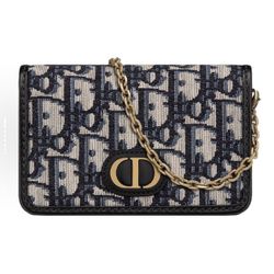 DIOR 30 Montaigne nano metal texture classic old flower full print fabric chain bag one-shoulder cross-body handbag mini（136）49