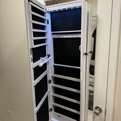 New 42”x14”x4” LED Light Jewelry Armoire Cabinet Organizer 