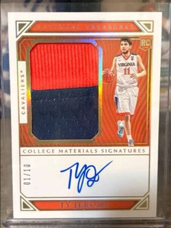 Ty Jerome National Treasures College Material Signatures #'d 01/10 Bookend!
