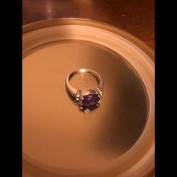 NEW AMETHYST RING, SIZE 8 