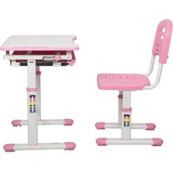 Pink Functional Desk And Chair Set 