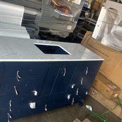60” Vanity Single Sink Blue