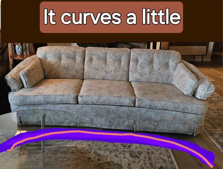 $60😲Must Sell Sofa with optional cover, very comfortable, cushions in excellent shape. Custom Made