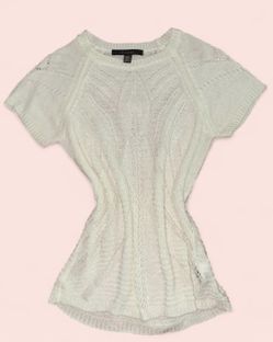 White knit layering Cover Up  top