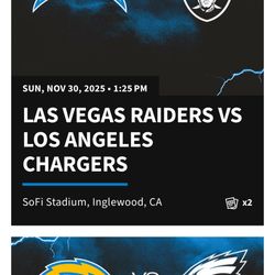 Raiders at the Chargers (2) Tickets 