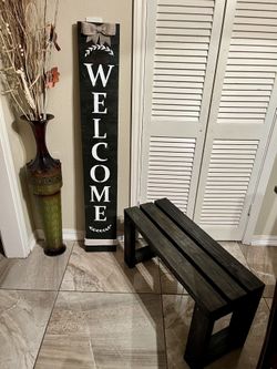 Welcome Sign With Matching Bench