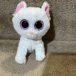 Ty Beanie Baby - Pearl the White Cat Stuffed Animal Plush 6”