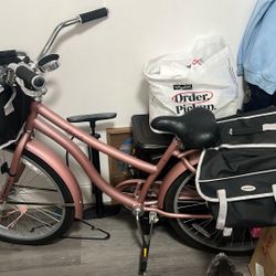 Huffy Marietta Comfort Cruiser Bike, 26" Wheels, Adults Ages 13+, Rose Gold