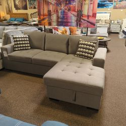 Brand New Gray Modern Sofa Chaise Sectional 