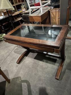 Glass top desk