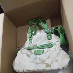 Coach Daisy Signature Green Crossbag Real With COA