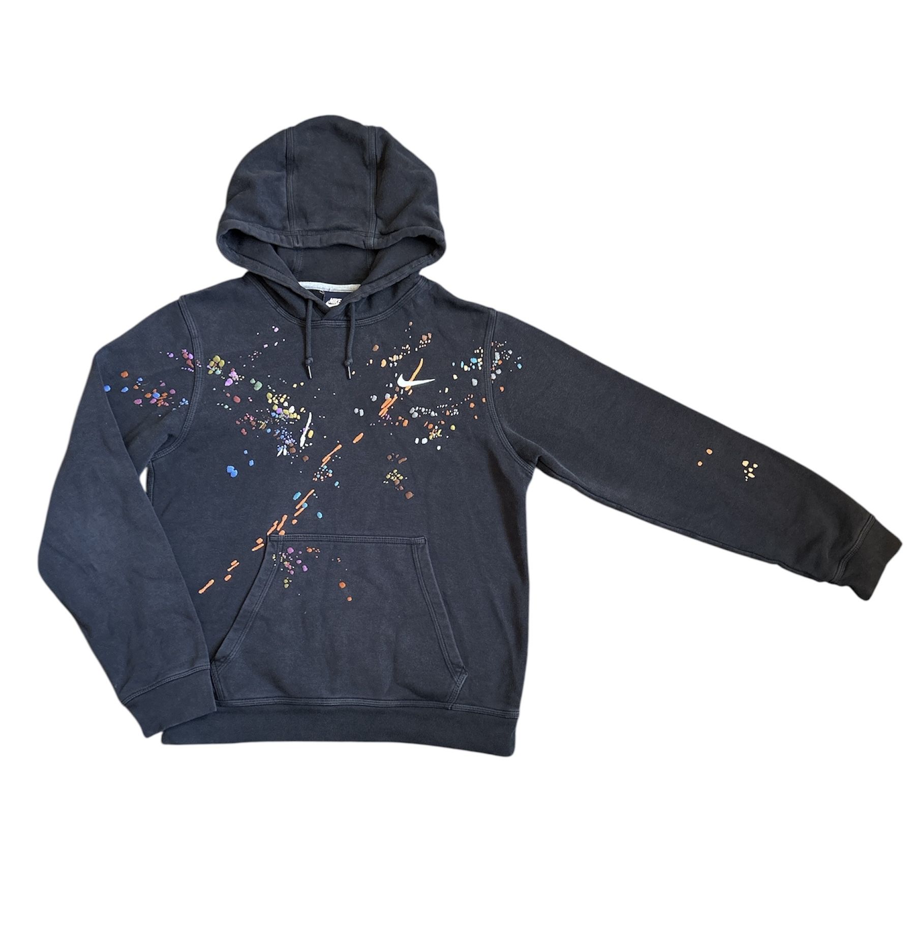 Bandulu x Nike Black Paint Splatter Embroidered Hoodie Sweatshirt Size: S