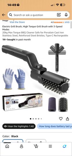 Drayvorx Electric Grill Brush 2-in-1 Spin Scrubber