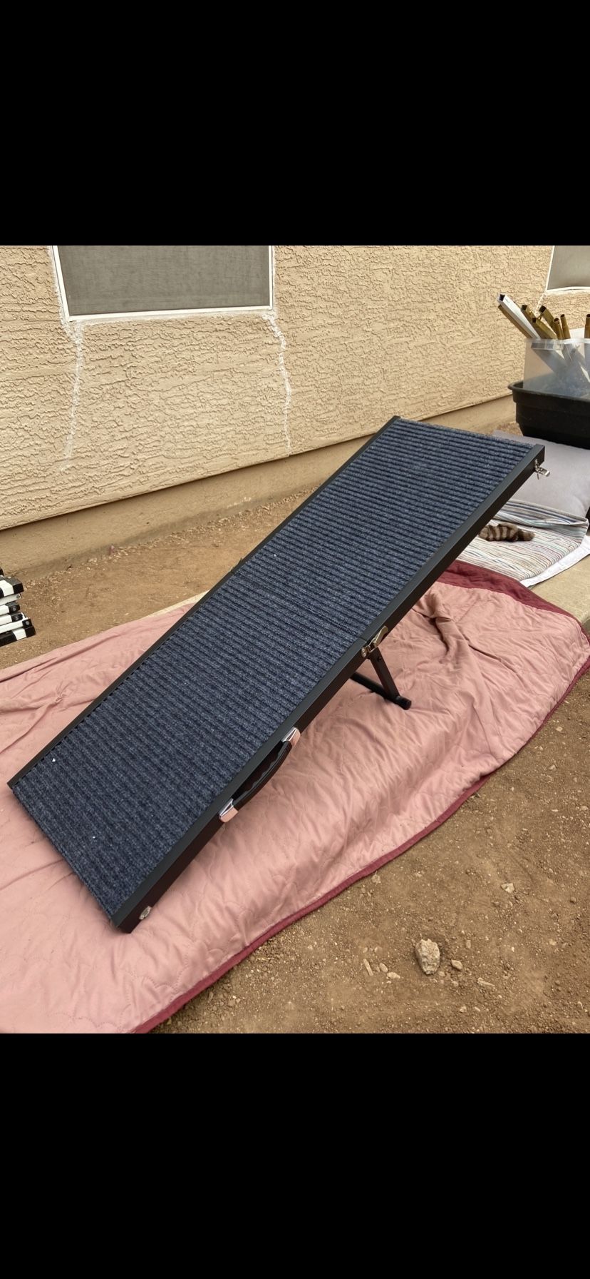 Metal And Carpet Pet Ramp 47.8”L