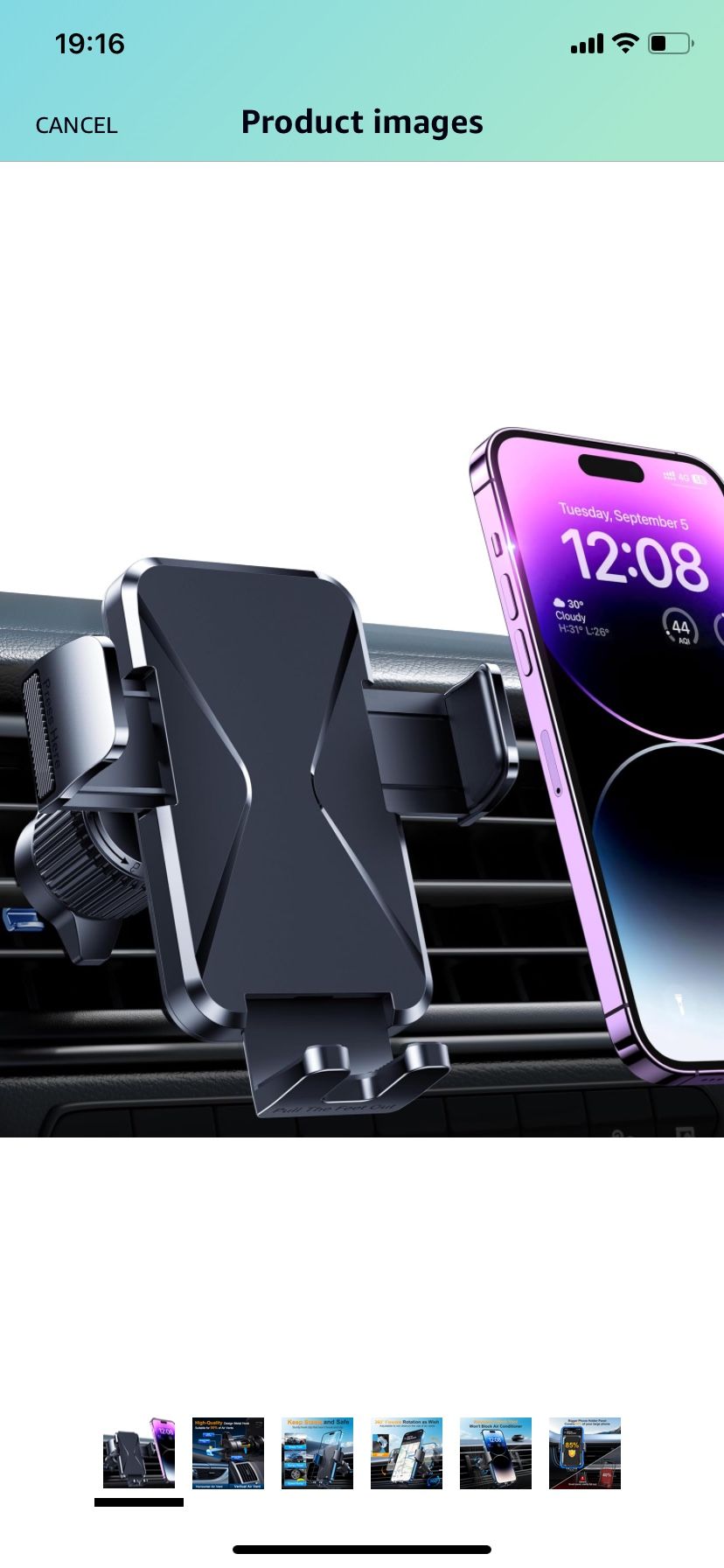 Car Phone Holder Vent [Big Phone Friendly Panel] Car Vent Phone Mount for Car Air Vent 360°   ( please follow my page all brand new)