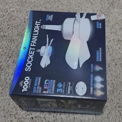 Socket fan light with remote 50% discount
