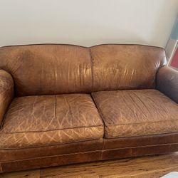 Restoration Hardware Used Lancaster Leather Sofa