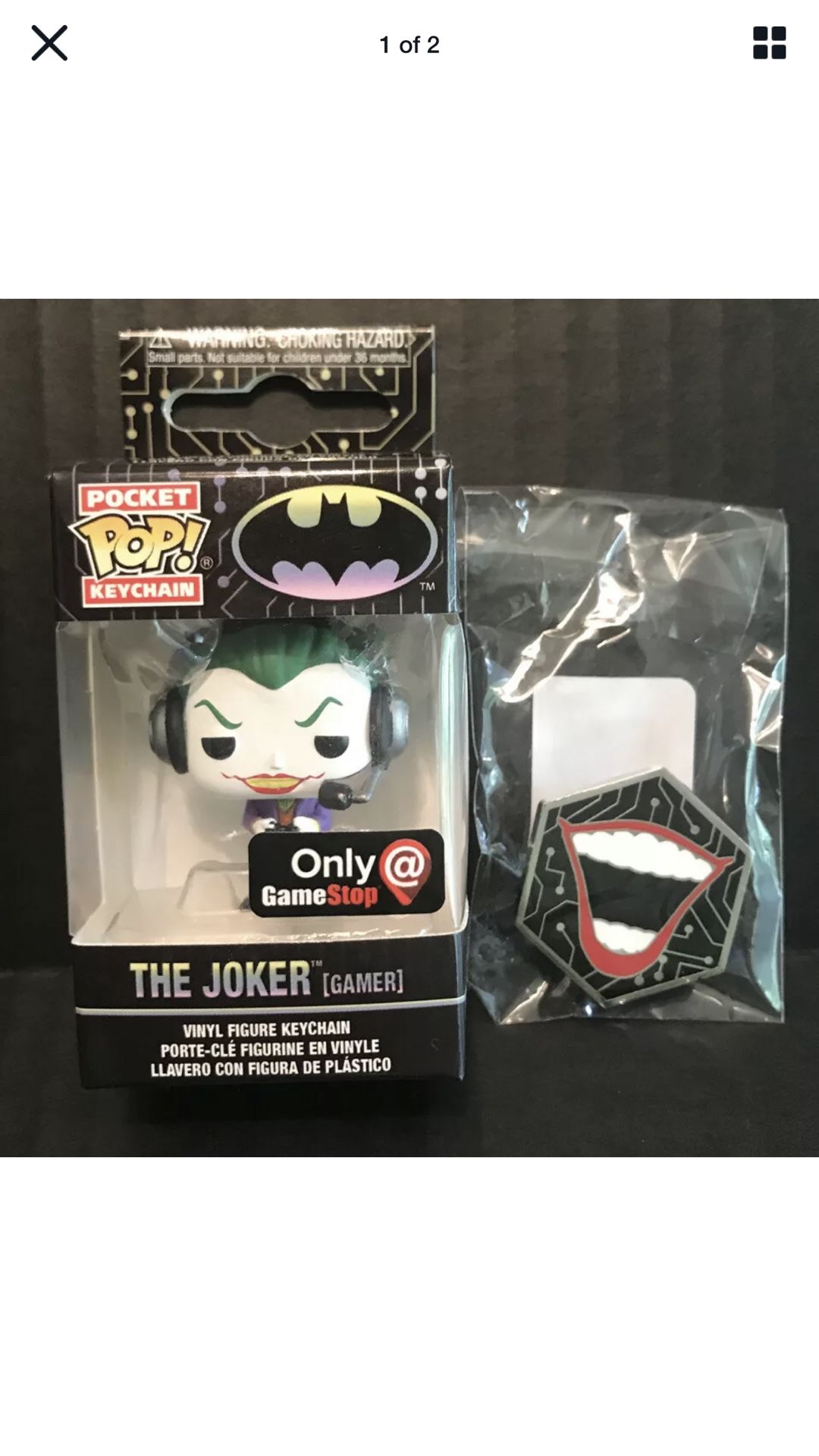 Funko Pop Joker Keychain and Pin