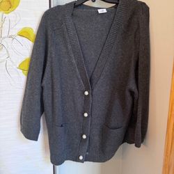 Cabi Sweater Cardigan W Pearl Buttons XL 