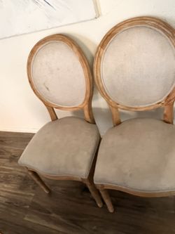 Wood And Fabric Dining Chairs